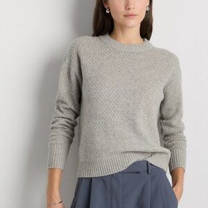 Quince Heather Gray Crewneck 100% Yak Wool Sweater